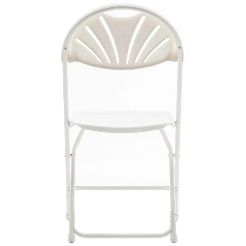 BTEXPERT White Plastic Folding Chair Steel Frame Commercial High Capacity Event Chair Lightweight Wedding Party Set of 2