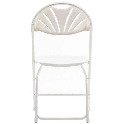 BTEXPERT White Plastic Folding Chair Steel Frame Commercial High Capacity Event Chair Lightweight Wedding Party Set of 2