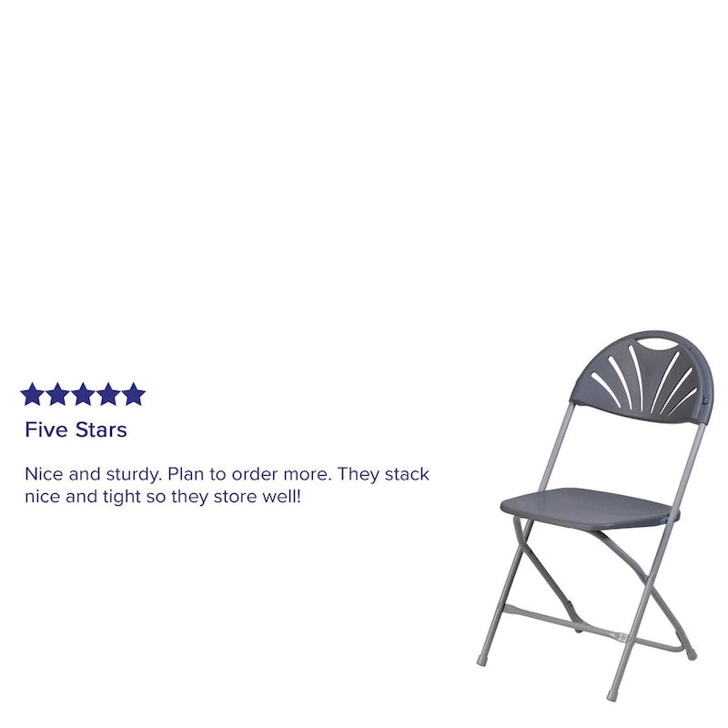 650 lb. Capacity Plastic Fan Back Folding Chair
