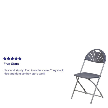 650 lb. Capacity Plastic Fan Back Folding Chair