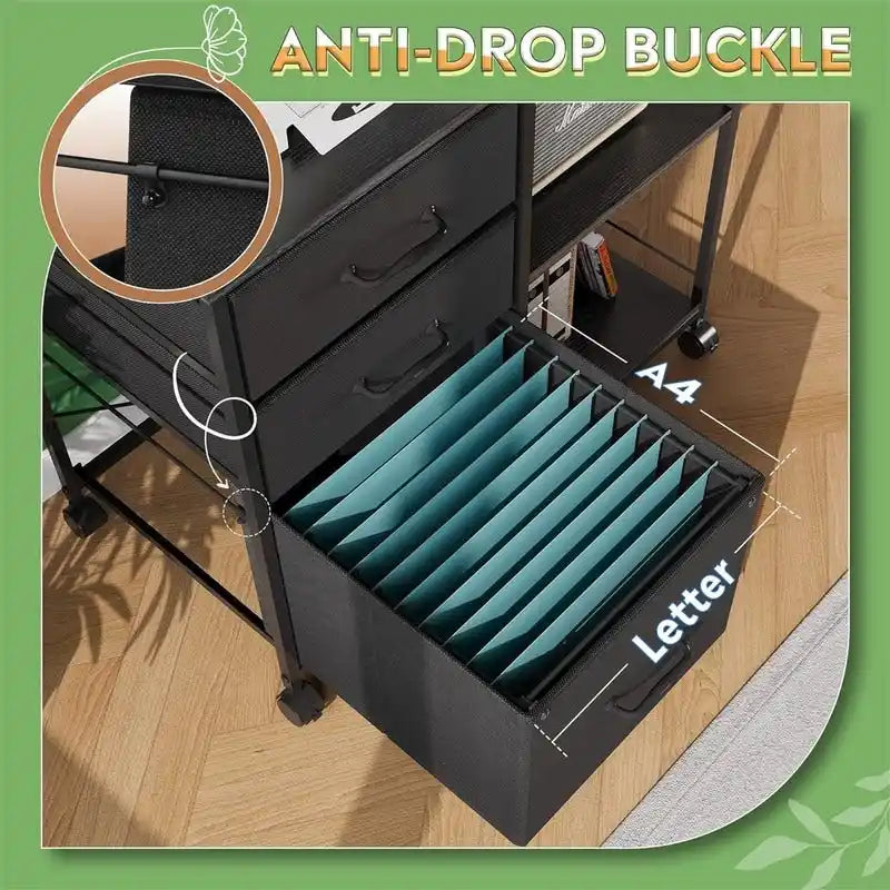 3 Drawer Mobile File Cabinet - 15.75D x 29.53W x 26.77H