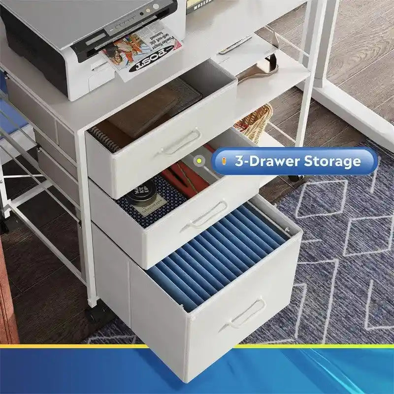 3 Drawer Mobile File Cabinet - 15.75D x 29.53W x 26.77H