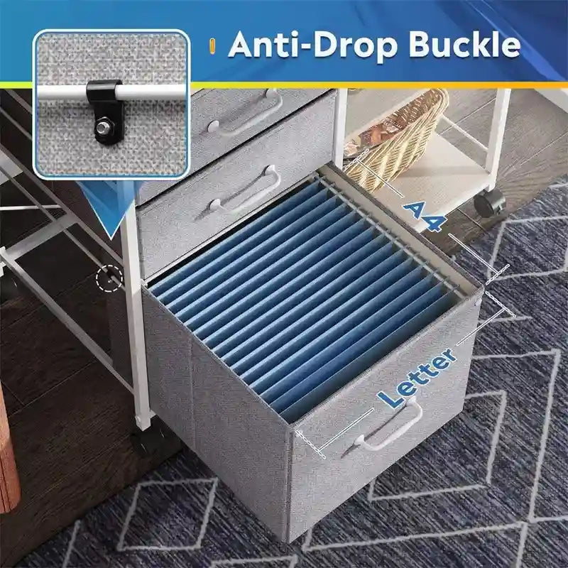 3 Drawer Mobile File Cabinet - 15.75D x 29.53W x 26.77H