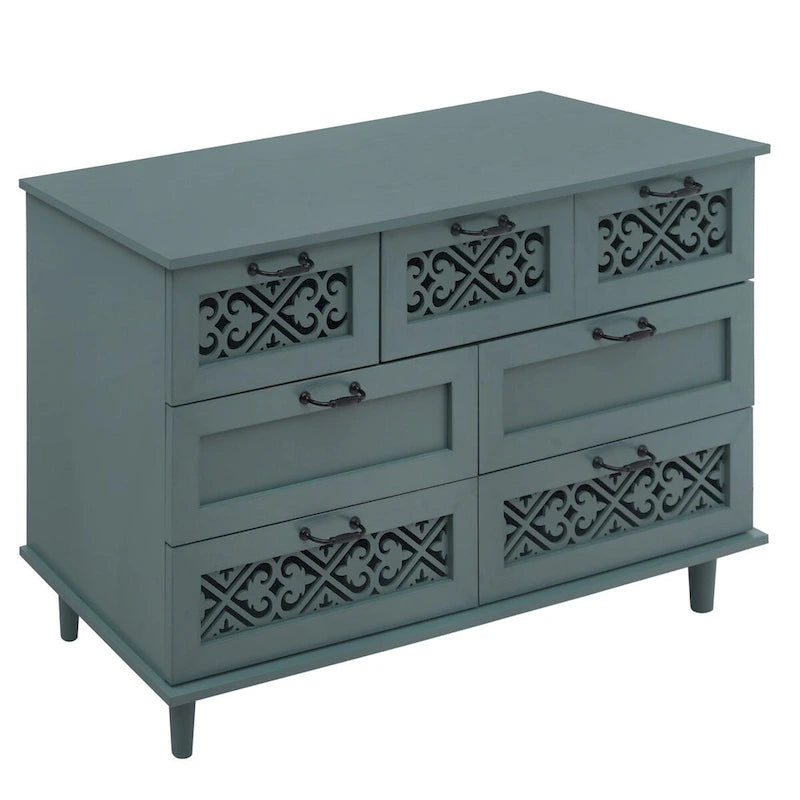 7 Drawer Cabinet,With Black Metal Handle