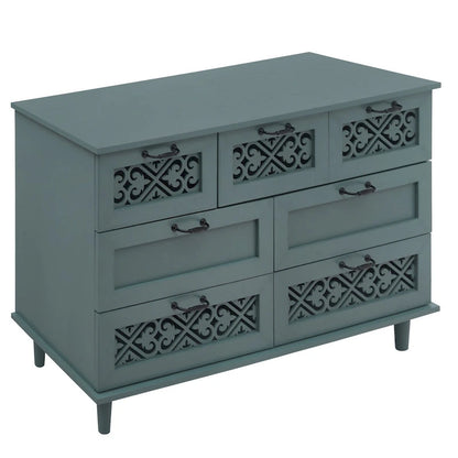 7 Drawer Cabinet,With Black Metal Handle