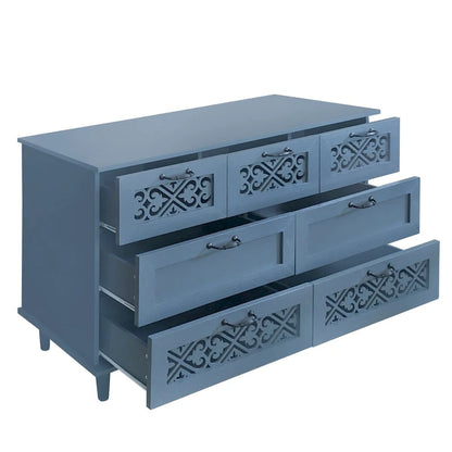 7 Drawer Cabinet,With Black Metal Handle