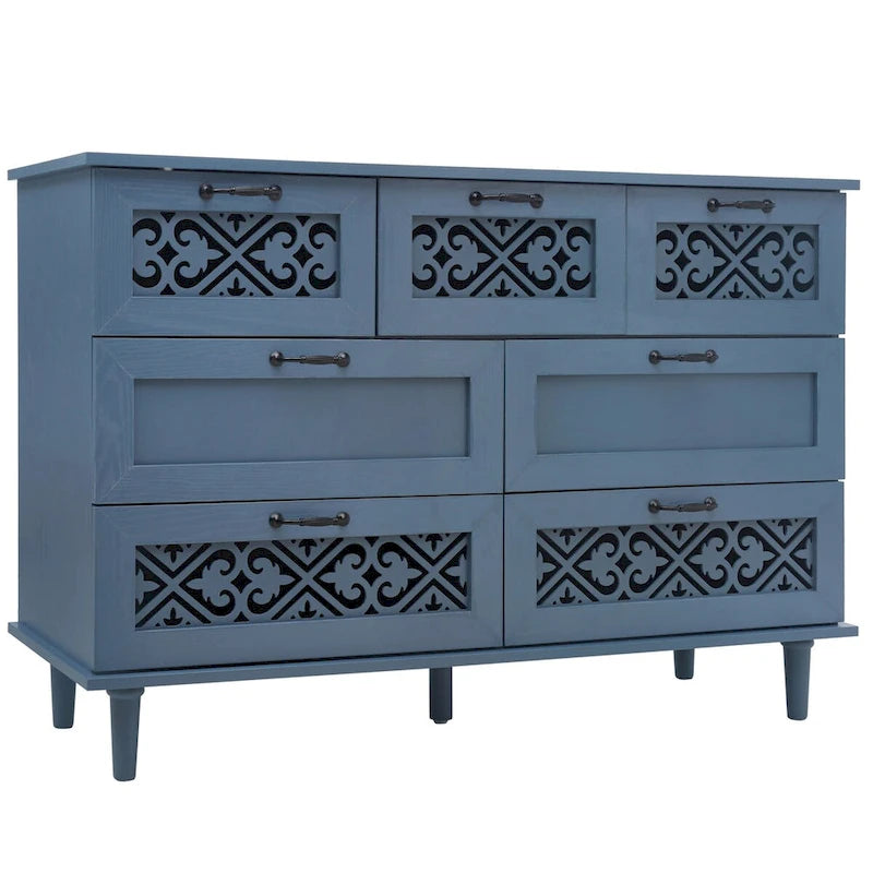 7 Drawer Cabinet,With Black Metal Handle