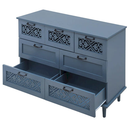 7 Drawer Cabinet,With Black Metal Handle