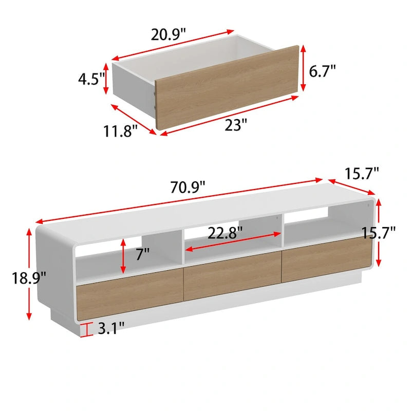 Innovative Rebound Drawer TV Stand: A Fusion of Function & Style - 70.9