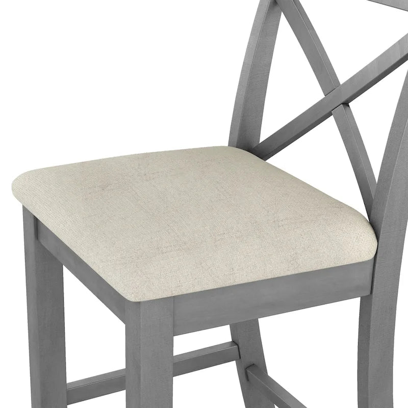 3PCS Rectangular Wood Bar Dining Set