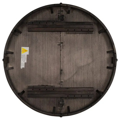 Round dining table, Farmhouse round retractable table, 16 leaf wood kitchen table