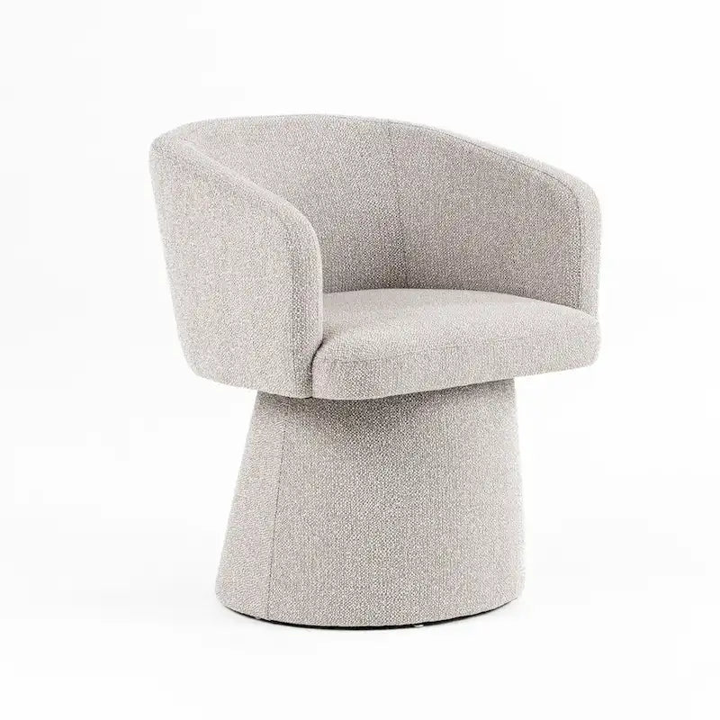 24 Inch Accent Dining Chair, Cushioned Seat and Windsor Back, Gray Linen