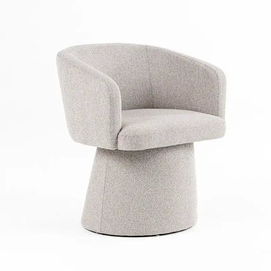 24 Inch Accent Dining Chair, Cushioned Seat and Windsor Back, Gray Linen