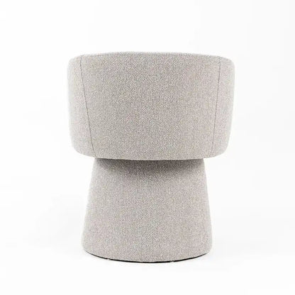 24 Inch Accent Dining Chair, Cushioned Seat and Windsor Back, Gray Linen