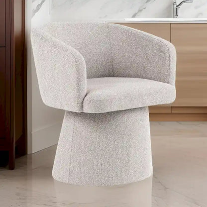 24 Inch Accent Dining Chair, Cushioned Seat and Windsor Back, Gray Linen