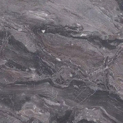 Evis 63 Inch Dining Table, Marble Grain Faux Stone Top, Walnut Brown Wood