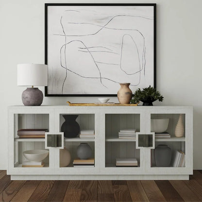 Classic Home Larson 90 Glass Reclaimed Pine Sideboard