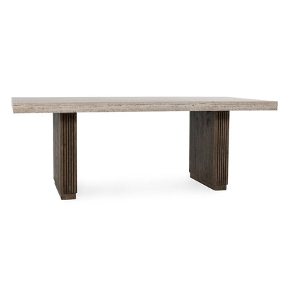 Ollie 82 Travertine Laminate Dining Table in Brown by Kosas Home