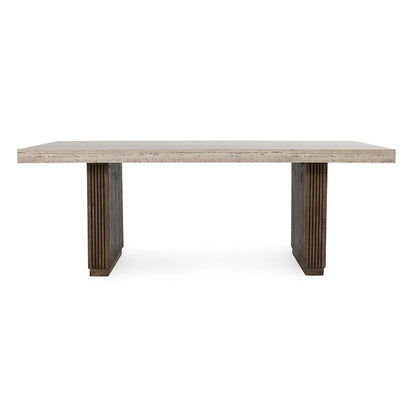 Ollie 82 Travertine Laminate Dining Table in Brown by Kosas Home