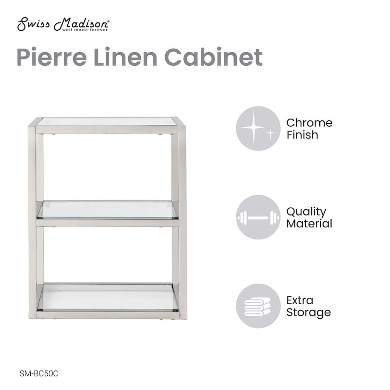 Pierre 16X20X10 Wall-Mounted Linen Cabinet In Chrome