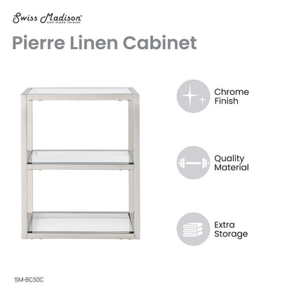 Pierre 16X20X10 Wall-Mounted Linen Cabinet In Chrome