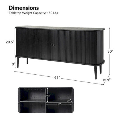 Franz Modern 63Wide Sideboard with adjustable shelf by HULALA HOME