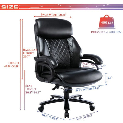 Snugway High Back Big & Tall 400lb Ergonomic Executive Office Chair