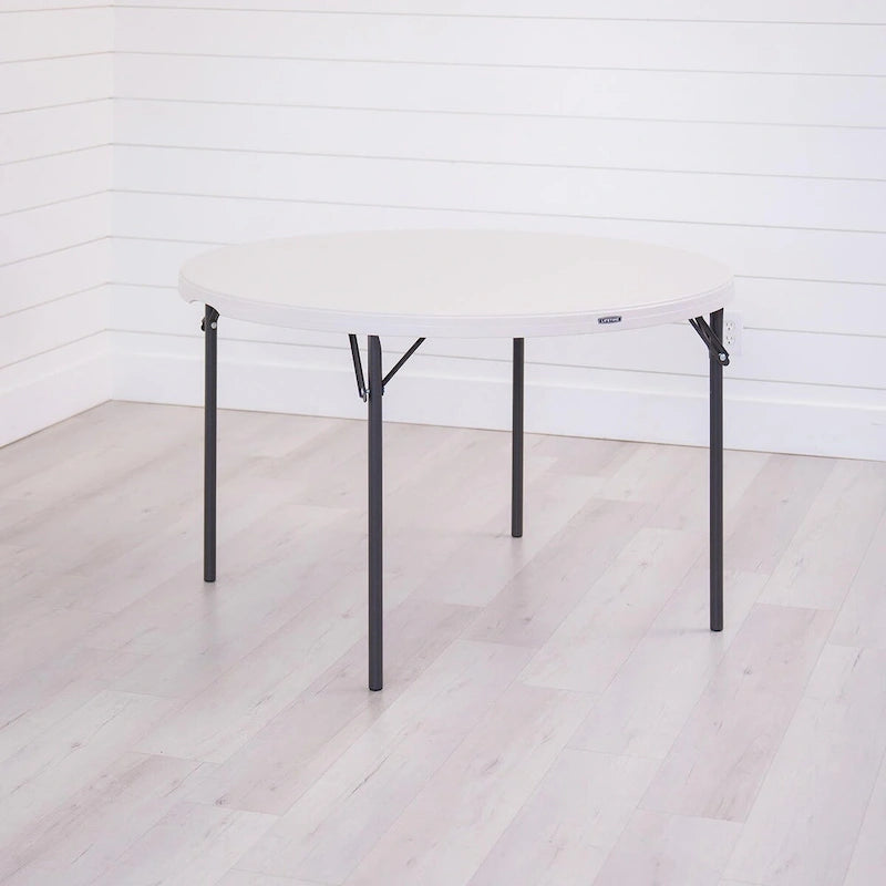 Lifetime 48 inch Round Nesting Table, Indoor/Outdoor Light Commercial Grade, White