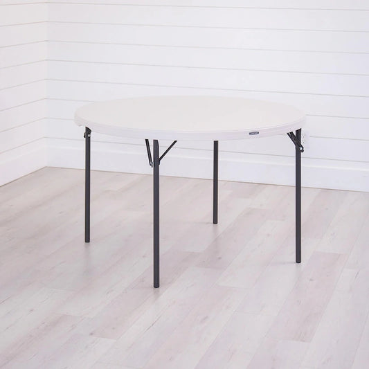 Lifetime 48 inch Round Nesting Table, Indoor/Outdoor Light Commercial Grade, White