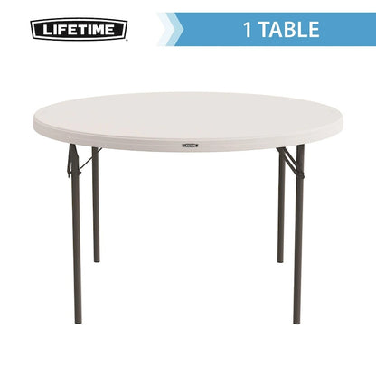 Lifetime 48 inch Round Nesting Table, Indoor/Outdoor Light Commercial Grade, White