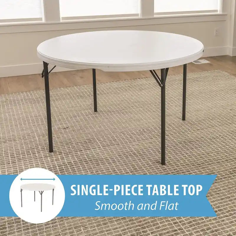 Lifetime 48 inch Round Nesting Table, Indoor/Outdoor Light Commercial Grade, White