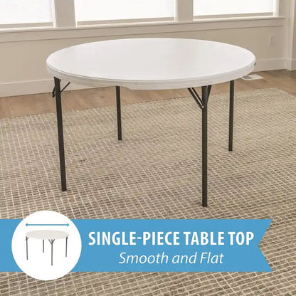 Lifetime 48 inch Round Nesting Table, Indoor/Outdoor Light Commercial Grade, White