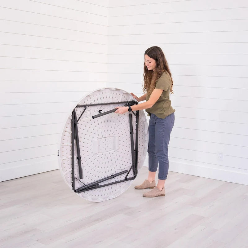 Lifetime 48 inch Round Nesting Table, Indoor/Outdoor Light Commercial Grade, White