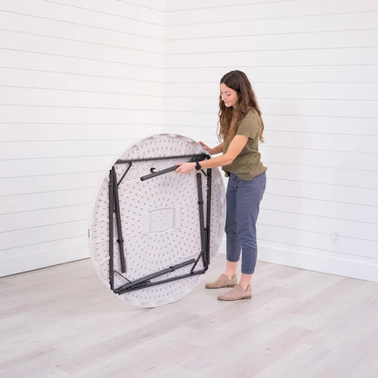 Lifetime 48 inch Round Nesting Table, Indoor/Outdoor Light Commercial Grade, White