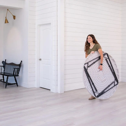 Lifetime 48 inch Round Nesting Table, Indoor/Outdoor Light Commercial Grade, White