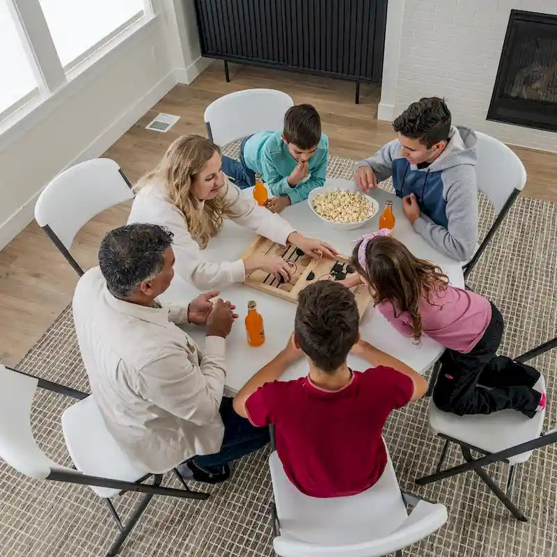 Lifetime 48 inch Round Nesting Table, Indoor/Outdoor Light Commercial Grade, White