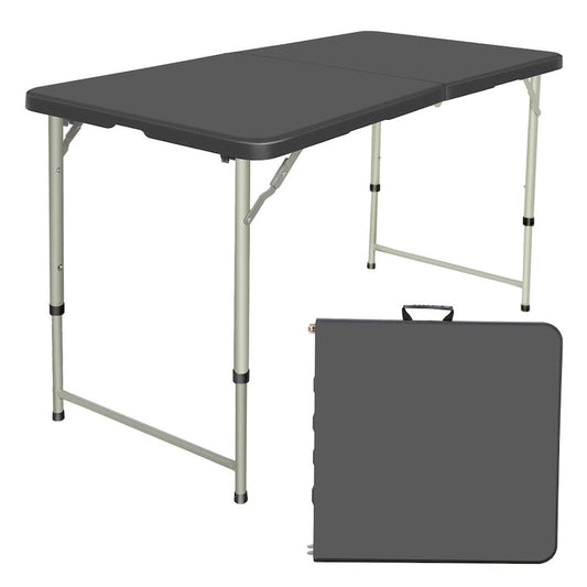 SUGIFT 4 Foot Folding Table Black Indoor Outdoor Folding Card Table