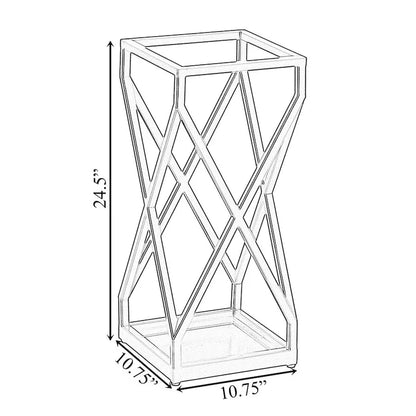Decorative Gold Square X Design Umbrella Holder Stand for Indoor and Outdoor