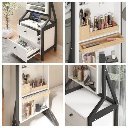 360 Swivel Jewelry Armoire & Makeup Mirror Cabinet