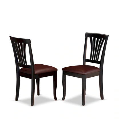 East West Furniture 7 Piece Kitchen Table Set- a Dining Table and 6 Faux Leather Dining Room Chairs, 42x60 Inch, Black