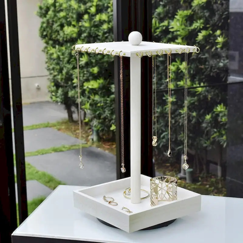 Wooden Rotating Jewelry Organizer - S