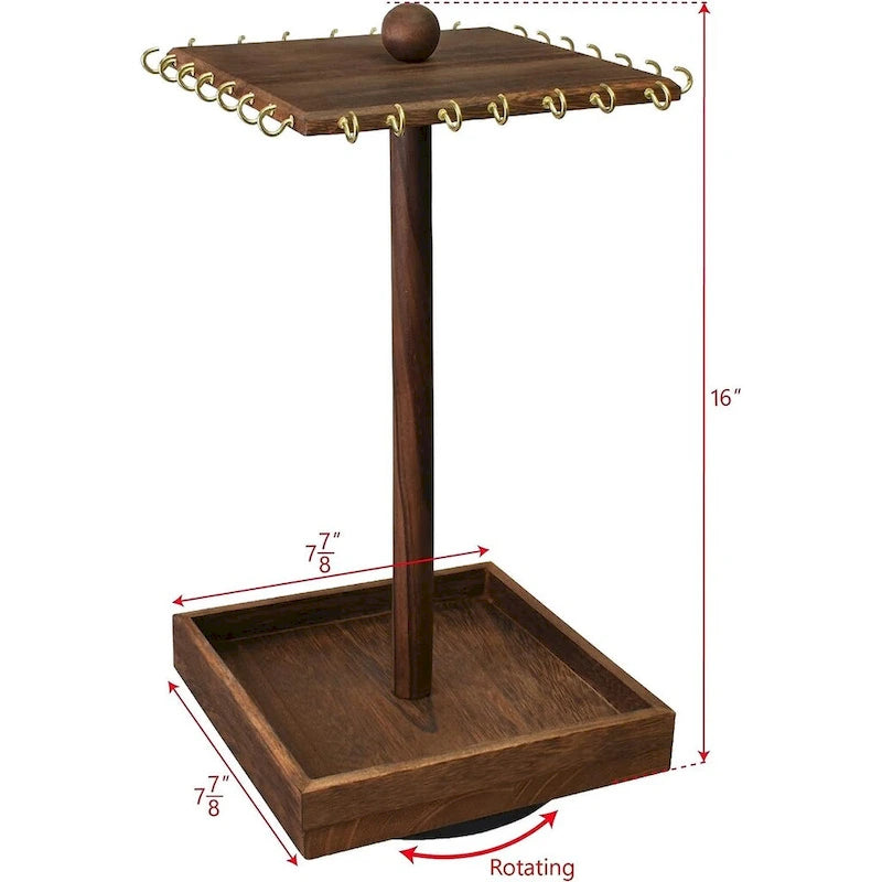 Wooden Rotating Jewelry Organizer - S