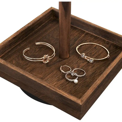Wooden Rotating Jewelry Organizer - S