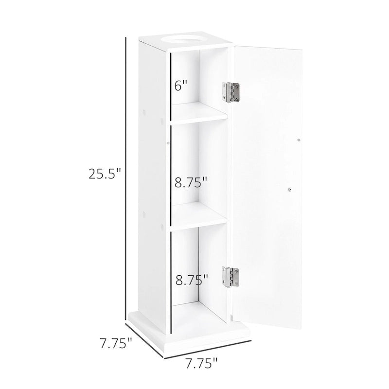 Bathroom Toilet Paper Cabinet, Corner Floor Cabinet with Doors and Shelves