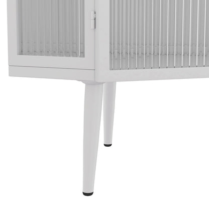 Floor Coner Cabinet, 3 Tiers with Tempered Glass Doors and Storage Shelves