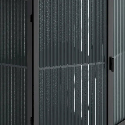 Floor Coner Cabinet, 3 Tiers with Tempered Glass Doors and Storage Shelves