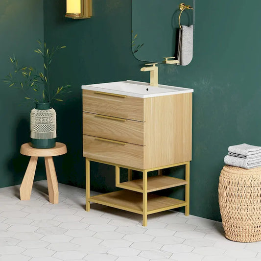 Carre 24 Bathroom Vanity in Oak