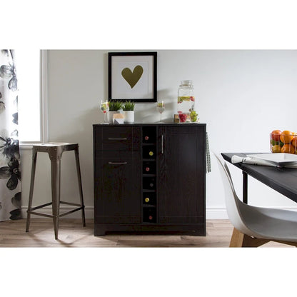 South Shore Vietti Bar Cabinet with Bottle and Glass Storage