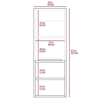 Mila Bathroom Cabinet, Two Internal Shelves, Two External Shelves, Single Door -White