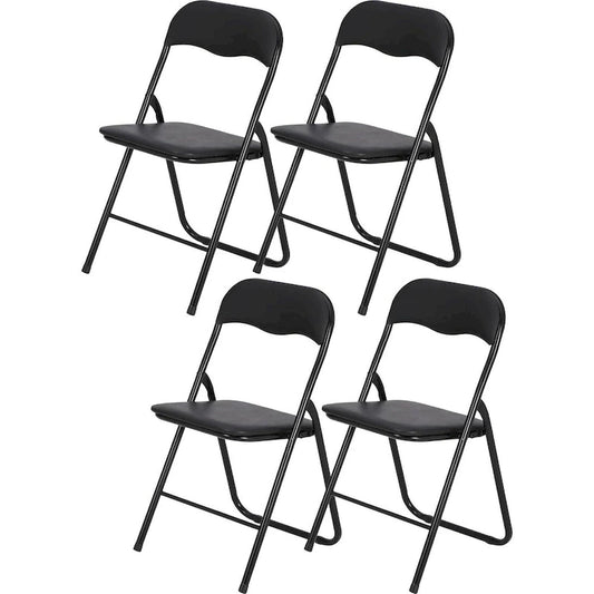 4 Folding Chairs with Cushion, with Non-Slip Feet Pads